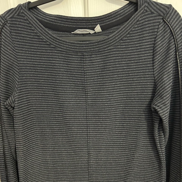 Athleta Gray Striped Nylon Blend Dress Size Small - Picture 4 of 12